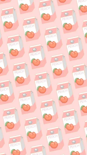 A Pink Background With A Pattern Of Peaches Wallpaper