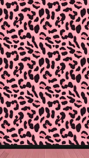 A Pink Leopard Print Wallpaper In A Room Wallpaper