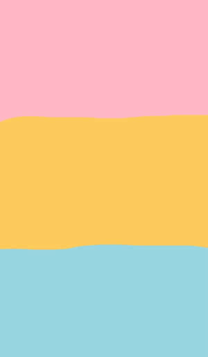A Pink, Yellow, And Blue Flag With A Rainbow In The Middle Wallpaper