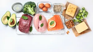 A Plate With Various Foods And Ingredients Wallpaper