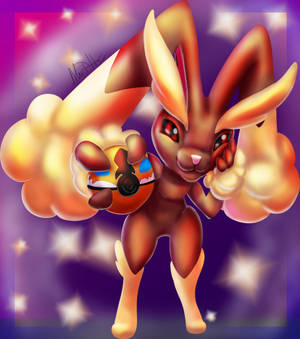 A Pokemon Bunny Holding A Ball Wallpaper