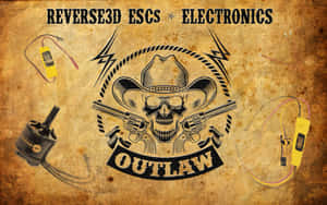 A Poster With The Words Reversed Ess Electronics Outlaw Wallpaper
