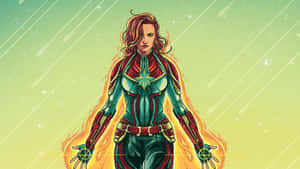 A Powerful Representation Of Captain Marvel Wallpaper