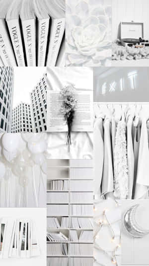 A Pristine White Aesthetic Collage Of Beautiful Objects Wallpaper