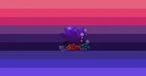 A Purple And Pink Striped Background With A Purple Flower Wallpaper