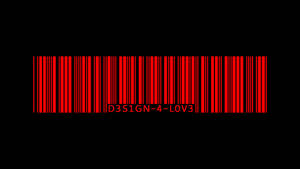 A Red And Black Barcode With A Unique Pattern. Wallpaper