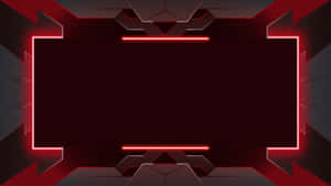 A Red And Black Frame With A Neon Light Wallpaper