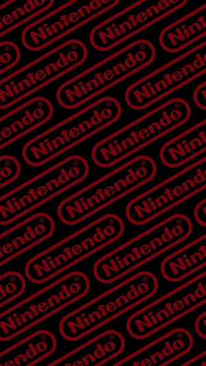 A Red And Black Nintendo Logo On A Black Background Wallpaper