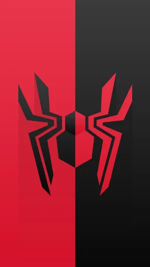 A Red And Black Spider - Man Logo Wallpaper
