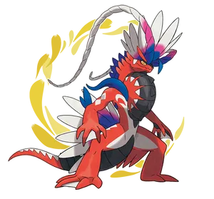 A Red And Blue Dragon With Feathers Wallpaper