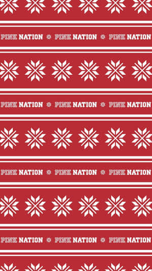 A Red And White Pattern With Snowflakes Wallpaper