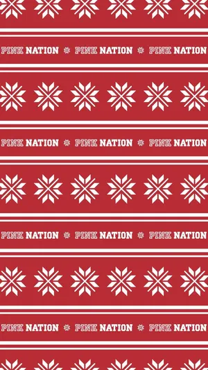 A Red And White Pattern With Snowflakes Wallpaper