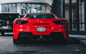 A Red Ferrari Sports Car Wallpaper