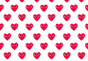 A Red Heart Pattern With Many Eyes Wallpaper