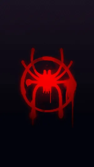 A Red Spider Logo On A Black Background Wallpaper