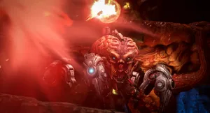 A Screenshot Of A Game With A Demon In It Wallpaper