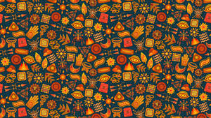 A Seamless Pattern Of Diverse And Symbolic Motifs Wallpaper