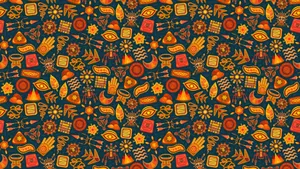 A Seamless Pattern Of Diverse And Symbolic Motifs Wallpaper