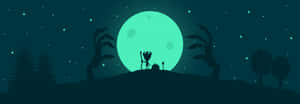 A Silhouette Of A Man Standing In The Dark Wallpaper