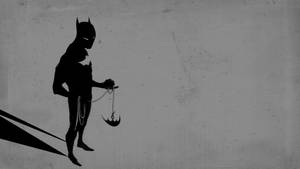 A Silhouette Of Batman Beyond In Gotham City Wallpaper