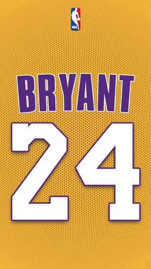 A Silhouette Of Kobe Bryant And His Iconic 24 Logo Wallpaper