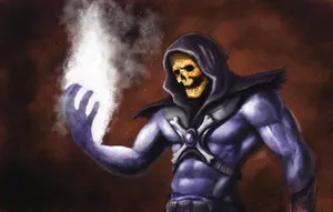 A Skeleton Holding A White Light Wallpaper