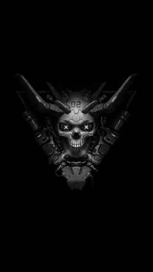A Skull And Two Crossed Bones Against A Black Background Wallpaper