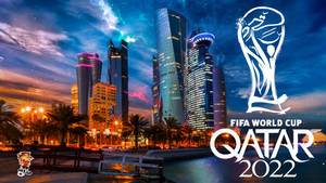 A Skyline Of Qatar In Anticipation Of The Upcoming Fifa World Cup 2022 Wallpaper