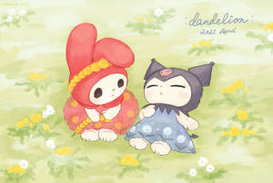 A Sleeping My Melody Kuromi Wallpaper