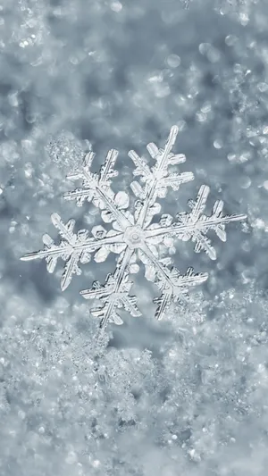 A Snowflake Is Floating In The Water Wallpaper