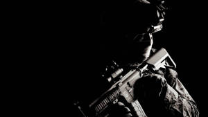 A Solitary Sniper: Focus And Precision In Contrast Wallpaper