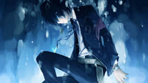 A Somber Reflection: Anime Character In Despair Wallpaper