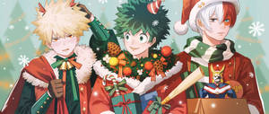 A Special Christmas Treat From My Hero Academia Wallpaper
