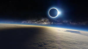A Spectacular View Of A Total Solar Eclipse In Earth's Orbit. Wallpaper