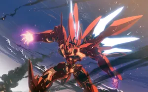 A Spectacular View Of The Guren Gundam Wallpaper