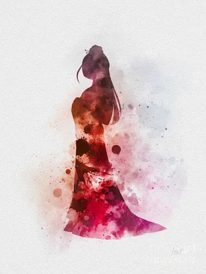 “a Spectacular Watercolor Splatter Of Disney's Mulan” Wallpaper
