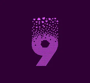 A Striking Digit 9 Painted Orange Reminds Us Of A Sunset. Wallpaper