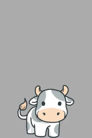 A Sweet Kawaii Cow With Big Brown Eyes Wallpaper