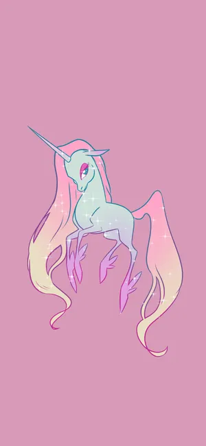 A Unicorn With Long Hair And Pink Hair Wallpaper