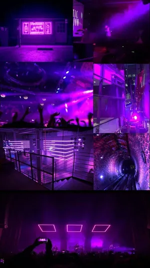 A Unique And Stylish Violet Neon Illuminated Desktop Computer Wallpaper