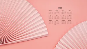 A Vibrant 2022 Calendar Adorned With Delightful Paper Fans. Wallpaper