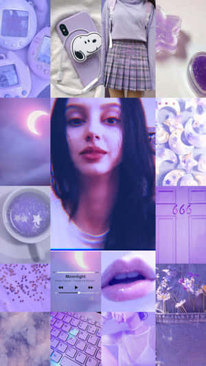 A Vibrant And Creative Purple Aesthetic Collage Wallpaper