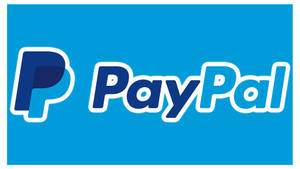 A Vibrant Paypal Logo Against A Sky Blue Background Wallpaper