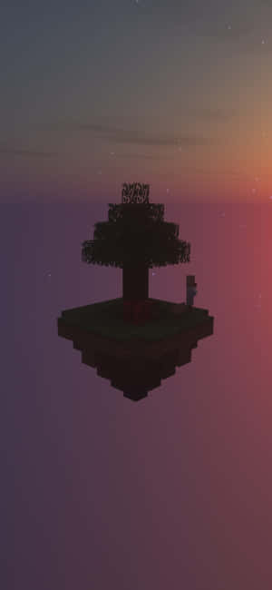 A View Of A Beautiful Minecraft Sunset Wallpaper