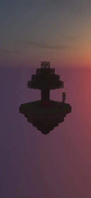 A View Of A Beautiful Minecraft Sunset Wallpaper