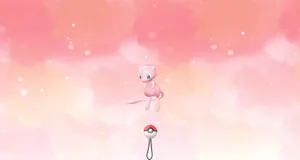 A View Of Mew's Calm And Peaceful Pastel Sky Wallpaper