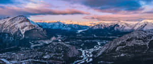 A View Of The Mountains From An Airplane Wallpaper