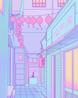 A Vivid Purple Aesthetic Anime Scene Wallpaper