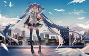 'a Vocaloid Avatar Singing Her Fantastical Song!' Wallpaper