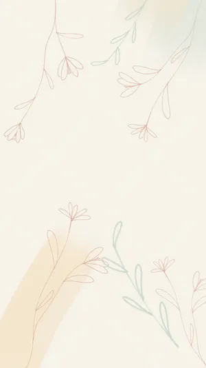 A Watercolor Background With Flowers And Leaves Wallpaper